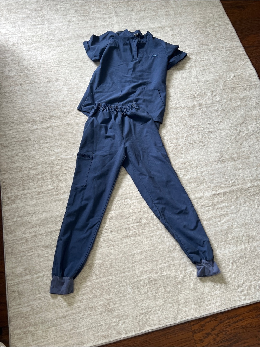 Navy Blue Women’s Jogger Scrub Pants and top